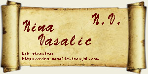 Nina Vašalić vizit kartica
